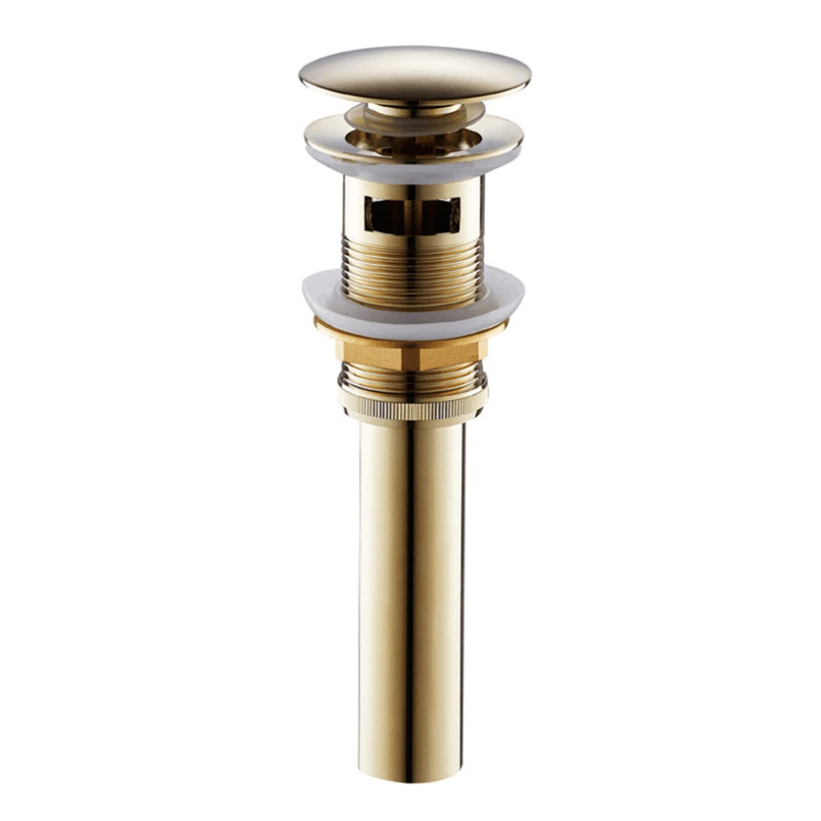 Tapón de Lavabo, tapón de Lavabo emergente, Fregadero con rebosadero de latón con botón pulsador for Lavabo de baño(A)