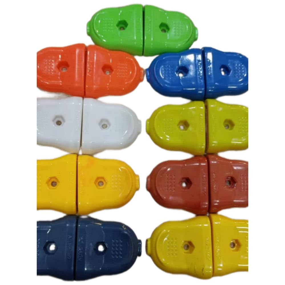 Vuvail Bell Model Plugs| 2 Pin Top| Male/Female| Polycarbonate| 6A 240V| Multicolor| Pack Of 20 pcs(10Pcs M/10 Pcs F)