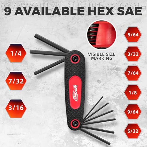 2 Pack 17-Piece Folding Hex Key Set Metric & SAEAllen Wrenches