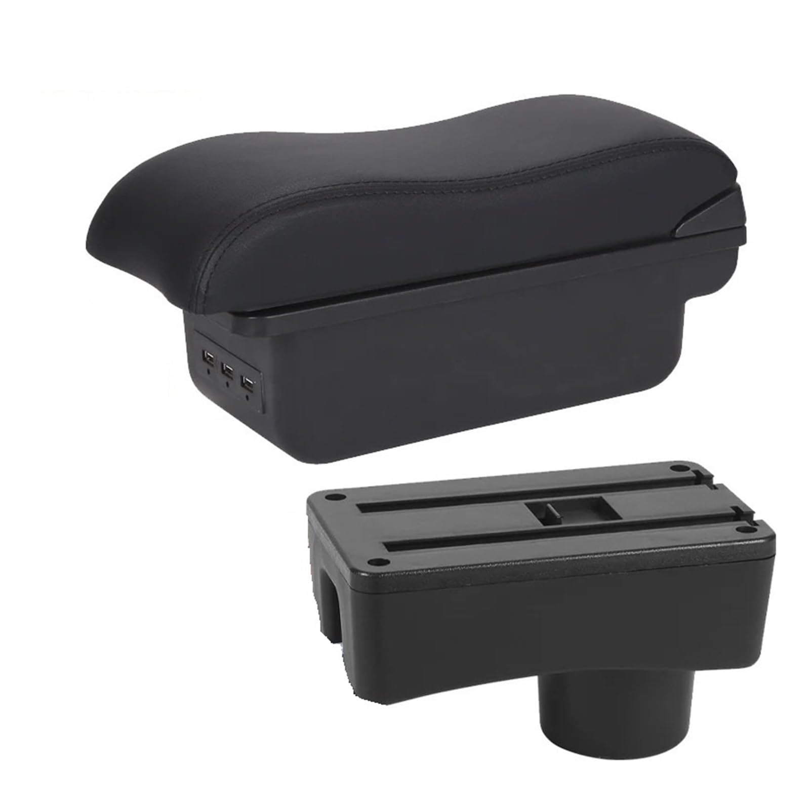 Hguvsjd Armrest Box For Toyota For Aygo X Armrest Storage Box Interior Dedicated Retrofit Parts Accessories Car Armrests(B Black line 3USB)