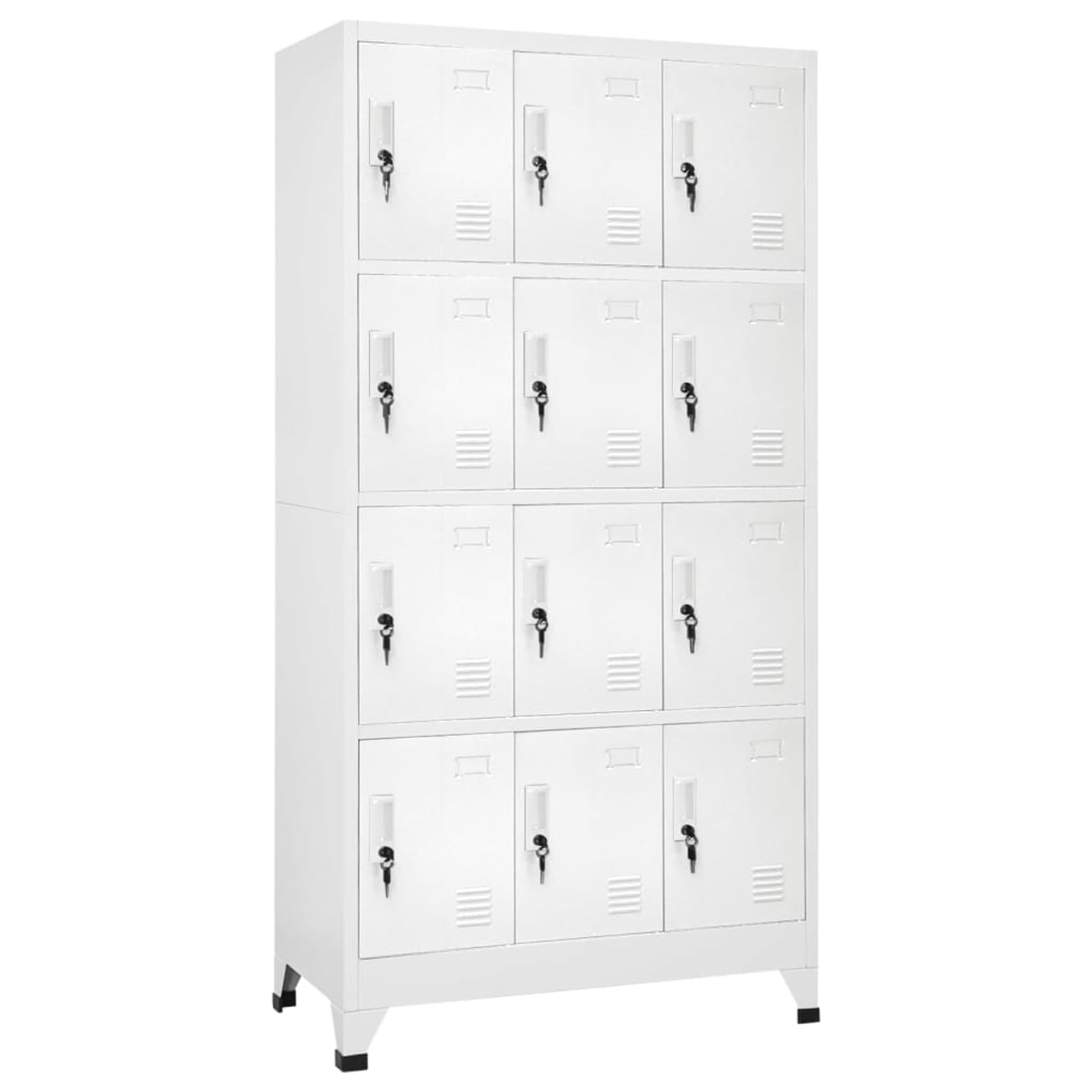Armadietto con 12 scomparti, 90 x 45 x 180 cm, pratico armadietto a scomparti per personale, spogliatoio, scuole e palestre, uffici