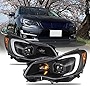 AKKON - For 2012-2015 Subaru Impreza / 2013-2015 XV Crosstrek Halogen Projector Black Headlights -w/Tube Parking Lamp
