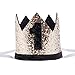 Maticr Glitter Baby Boy Girl First Birthday Crown Number 1 Headband Little Prince Princess Cake Smash Photo Prop (Tiny Gold & Black 1)