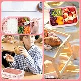ZYETGH Pudełko na lunch z przegródkami, zestaw pudełek śniadaniowych Bento Box z torbą na lunch, pudełko śniadaniowe, pudełko na przekąski (różowe, 1250 ml)