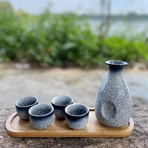 sunroot 1 set exquisito japonés de cerámica sake taza sake olla retro sake set japonés retro simple cerámica sake taza y olla