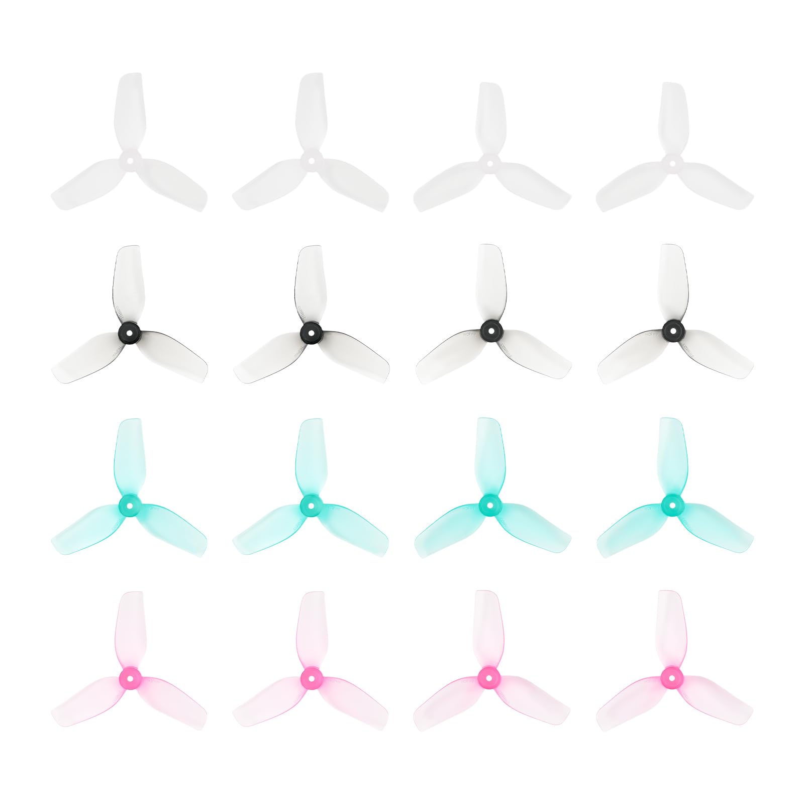 16pcs HQ 31 mm Ultralight 3-Blade Propellers with 1.0 mm Shaft Hole Compatible for 0702SE 23000KV Brushless Motor, FPV Racing Drone Like Air65 Brushless Drone Metor65 Brushless Quadcopter