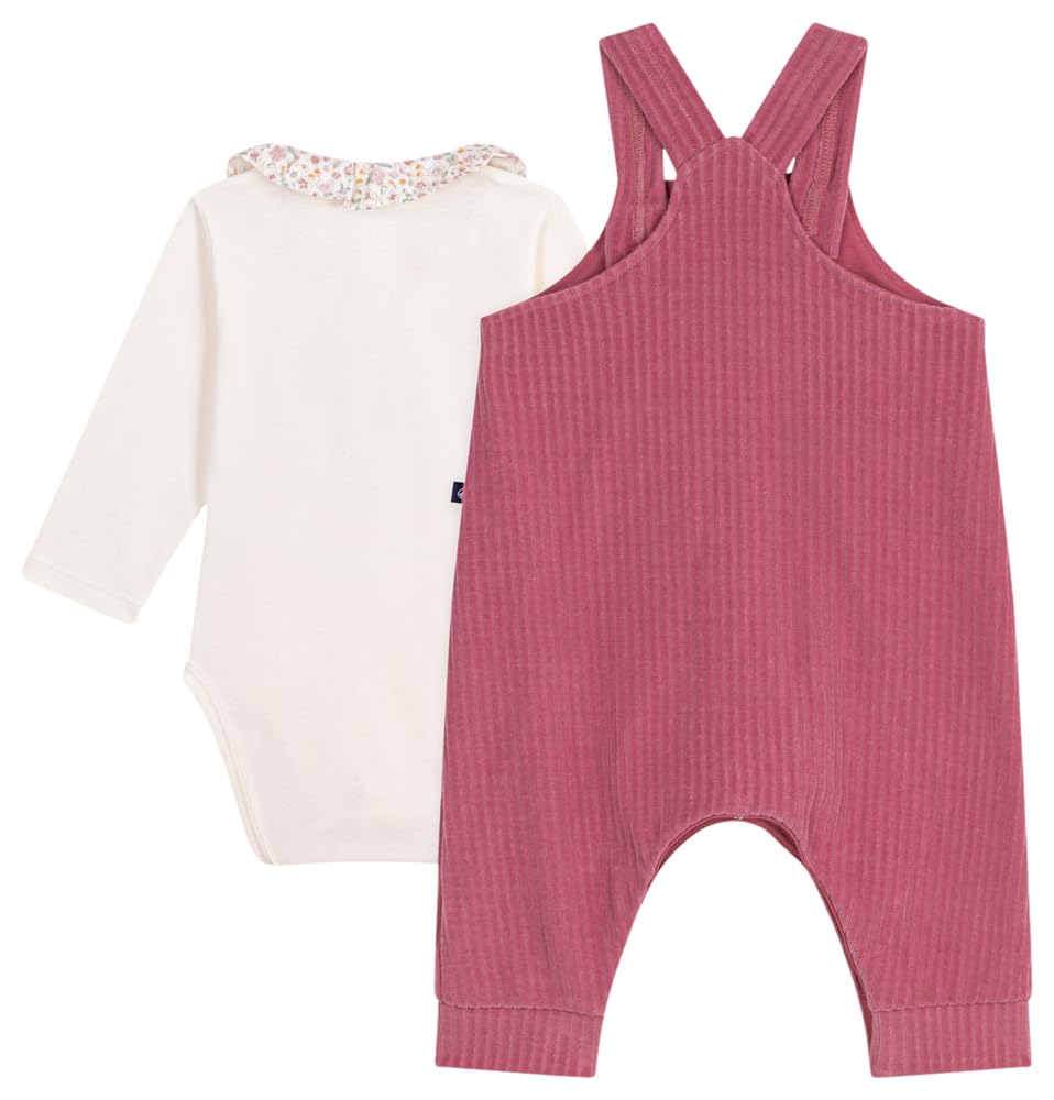 Petit Bateau Baby-Set Latzhose und Body aus Baumwolle mit einfarbigem Kragen