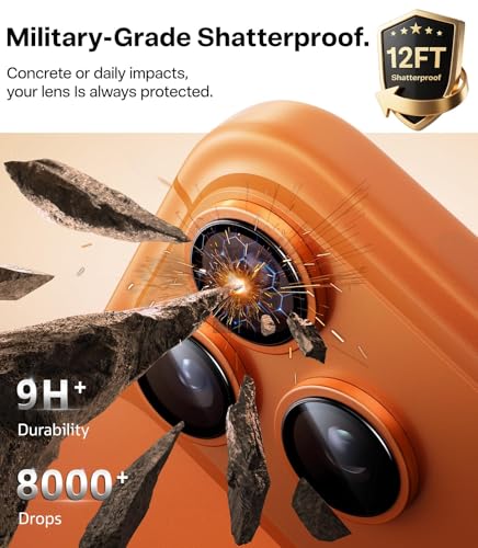 Image of TORRAS Aerospace-Grade Camera Lens Protector for iPhone 17 Pro & 17 Pro Max with 9H+ Glass - Premium Imported Invisible Metal Ring, Anti-Scratch & HD Clarity - Cosmic Orange