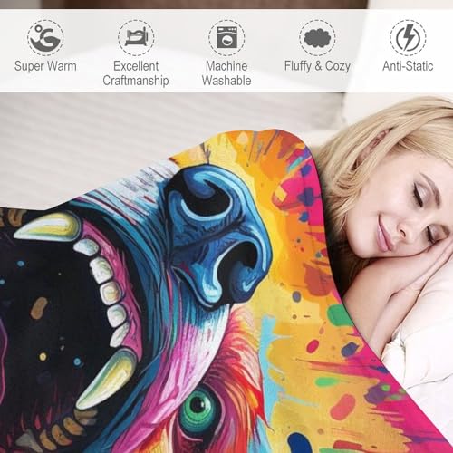 Couverture ours contre le froid, plaid flannel isolant pour lit et voyage - 4