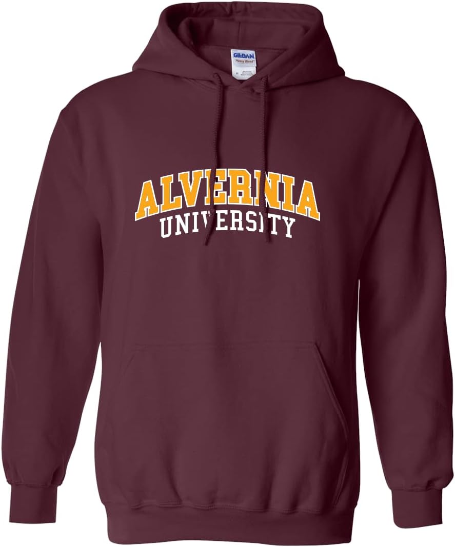 CreateMyTee Alvernia University Block Unisex Hooded Sweatshirt - Alvernia Golden Wolves Apparel