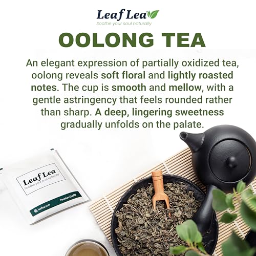 Image of LeafLea Oolong Tea Bags, 100% Pure Leaves, Smooth Toasted Notes, Sugar-Free