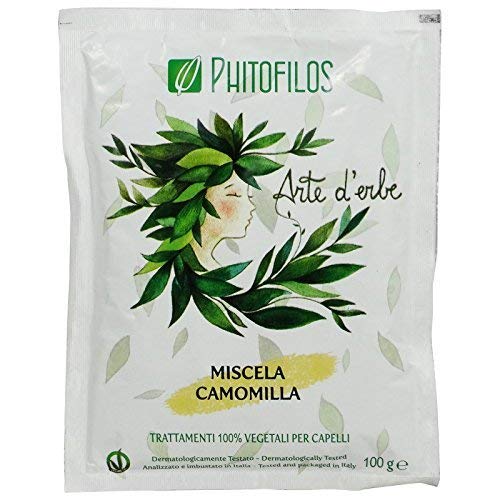 PHITOFILOS - Chamomile Mixture - 100% Organic Hair Treatment - for Blond/Golden Shades - with Cassia, Rhubarb, Lawsonia - 100 gr