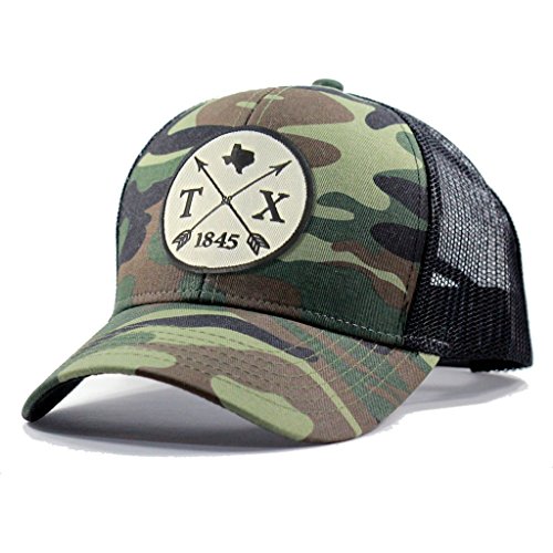 Homeland Tees Men's Texas Arrow Patch Army Camo Trucker Hat - Army Camo