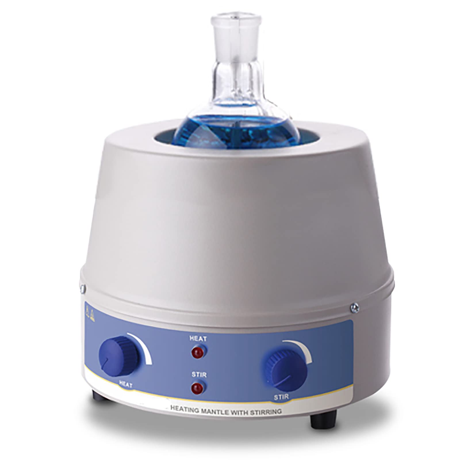 Agitador magnético Mezclador magnético Manto Calefactor, Calentamiento y agitación Ajustables Electromantos electrotérmicos, con agitación magnética y Control de Temperatura, 0-1400 RPM, TEM