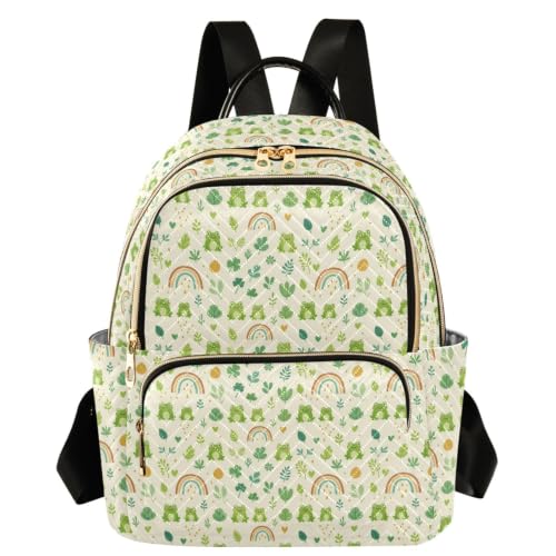 Mochila de gran capacidad con diseño de rana para vacaciones y uso casual de mujer