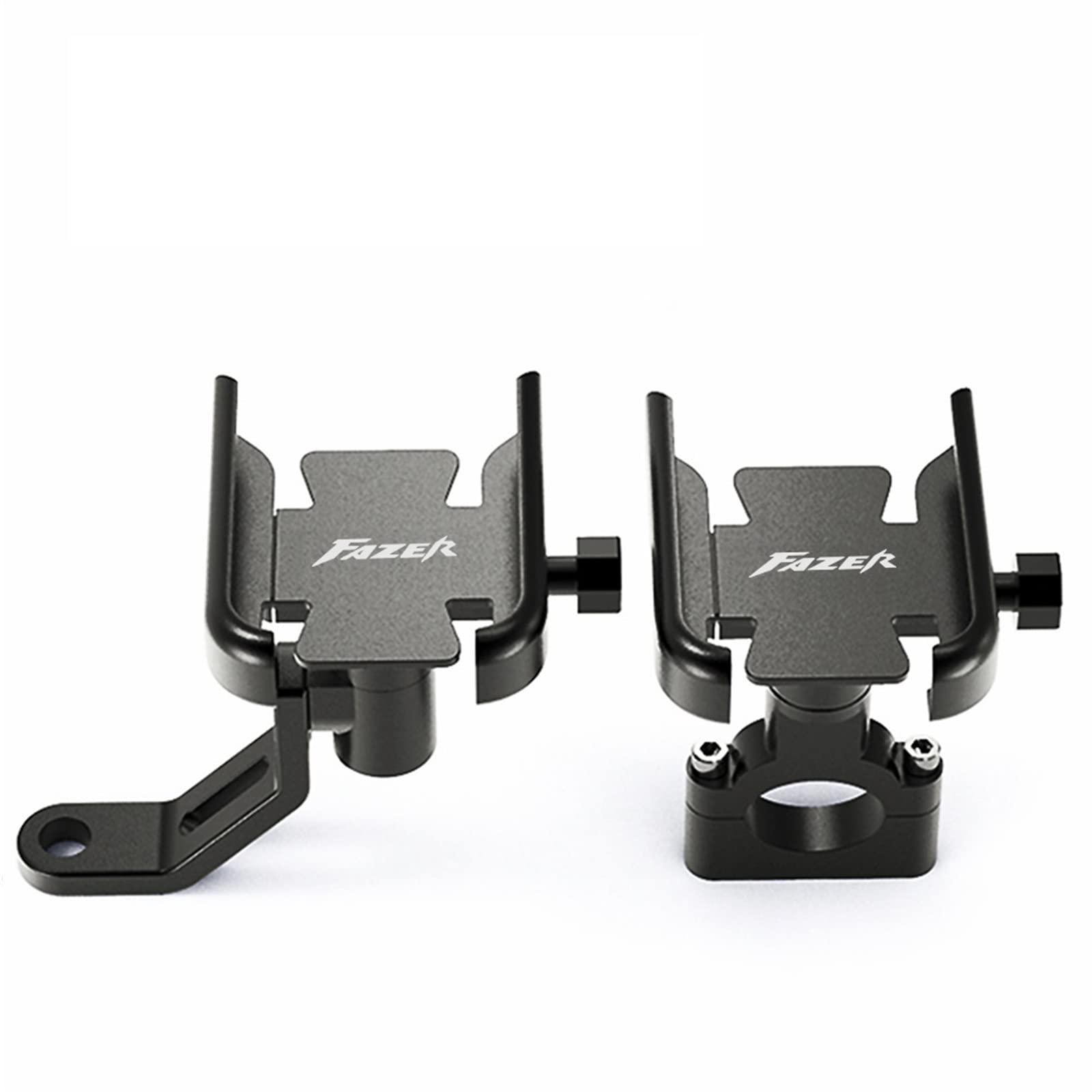 Supporto Per Telefono E GPS Da Manubrio Per Yamaha FZ8 – In Alluminio CNC, Regolabile 360°, Diametro 22-25mm