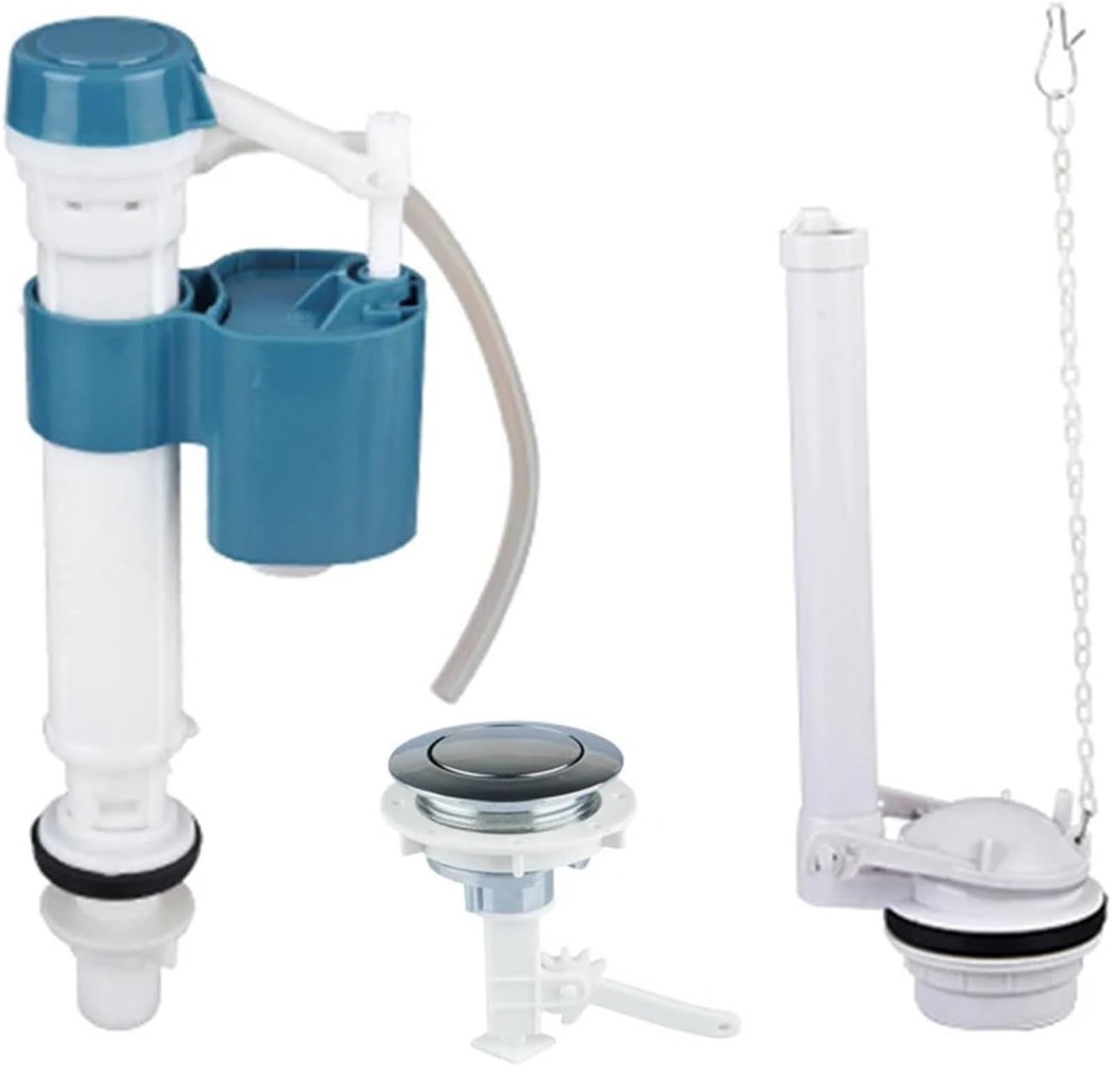 Piezas de Tanque de Inodoro Cisterna Válvula de llenado Botón de Descarga, Accesorios de Agua Kit de Entrada de Inodoro Kits de admisión de Ahorro Repuesto 1 Pieza