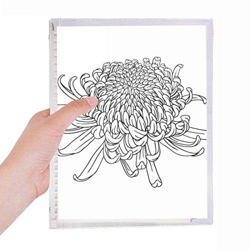 Carnet de notes en spirale rechargeable motif fleurs chrysanthème pour cahier