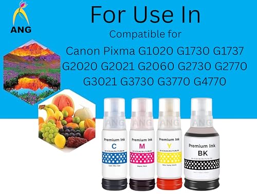 Image of ANG GI 71 Compatible Ink for Canon Printer G1020 G1730 G1737 G2020 G2021 G2060 G2730 G2770 G3021 G3730 G3770 G4770 (71 Set)