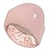 HEAT HOLDERS Womens Winter Plain Colored Ribbed Cuff Beanie Hat (One Size, Dusky Pink)