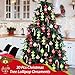 Liliful 30 Pcs Christmas Candy Cane Lollipop Ornaments Set Plastic Holiday Peppermint Candy Home Hanging Ornament Lollipop with Rope for Xmas New Year Party Decor(Red Green White)