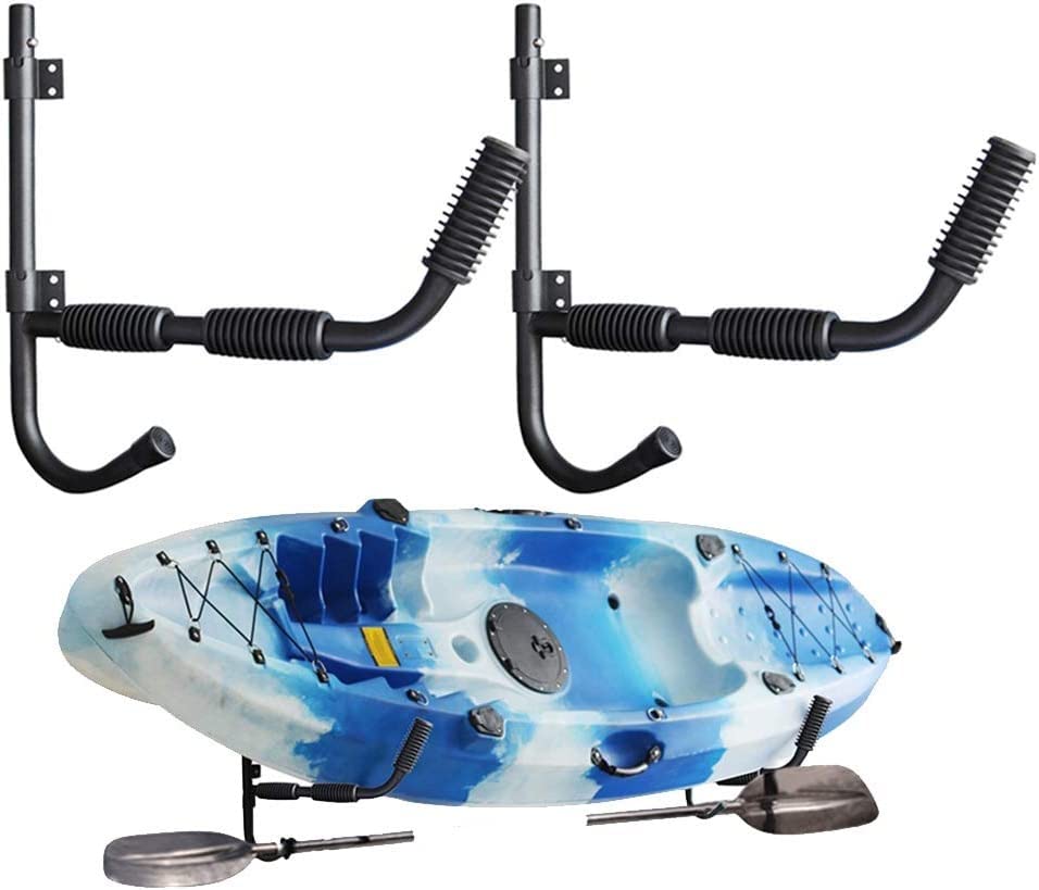 Kajakständer, 1 Paar Kajak-Wandhalterungen, Kajak-Halterungen aus Stahl, 150 lb Tragkraft, Lagerregal zur Wandmontage, für Kajak-Surfbretter und Segelboote