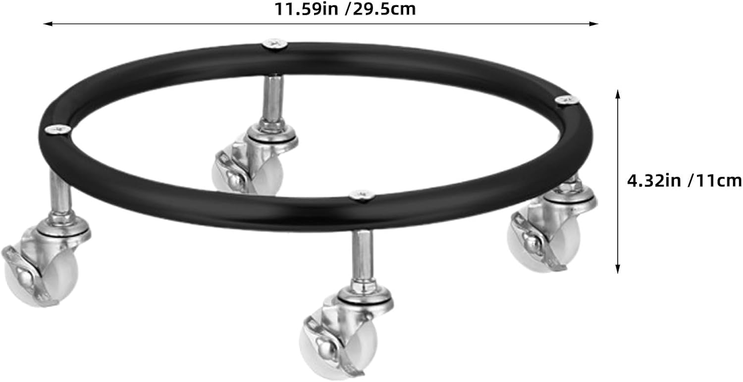 2pcs Movable Propane Cylinder Base Stainless Steel 10.2 Id with Wheels