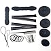 4 pcs Hair Donut Bun Makers, 2 Pieces Foam Sponge Bun Shapers, 2 Pieces Magic French Twist Hairstyle Clip,2 Snap Bun Makers,1 comb, 5pcs Hair Elastic Bands, 18pcs Hair Pins (Black)