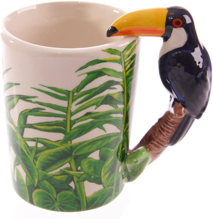 Wild Animals Safari Shaped 3D Coffee Mug Hand Painted Tea Cup Novelty Gift (Fox Mug)