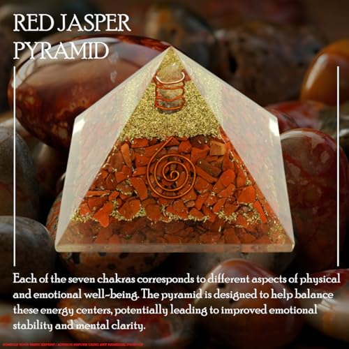 Image of Red Jasper Pyramid | 2-Inch | Large Healing Pyramid for Grounding, Energy Cleansing, and Emotional Stability|Spiritual Decor for Home and Office