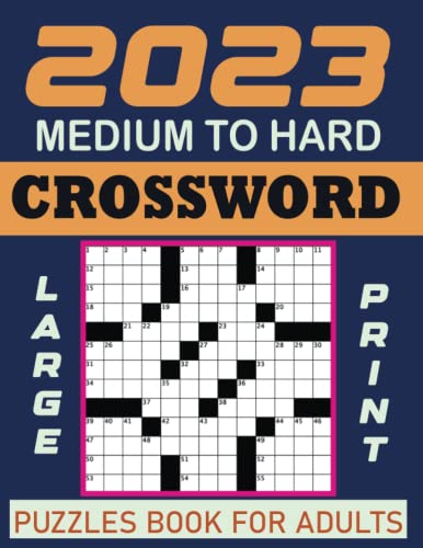 2023 Medium to Hard Crossword Puzzles Book for Adults Large Print