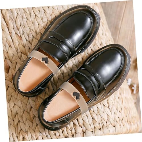 SAFIGLE 1Pair Decorative Heart Pearl Elastic Shoe Straps for Flat Shoe Loose Replacement Straps Elegant Design for Loafers Practical Stylish Accessory3