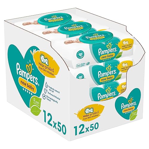 Pampers Lingettes pour bébé Multipack, New Baby Sensitive, 600 unités (12 x 50), essentiels pour bébé pour nouveau-né