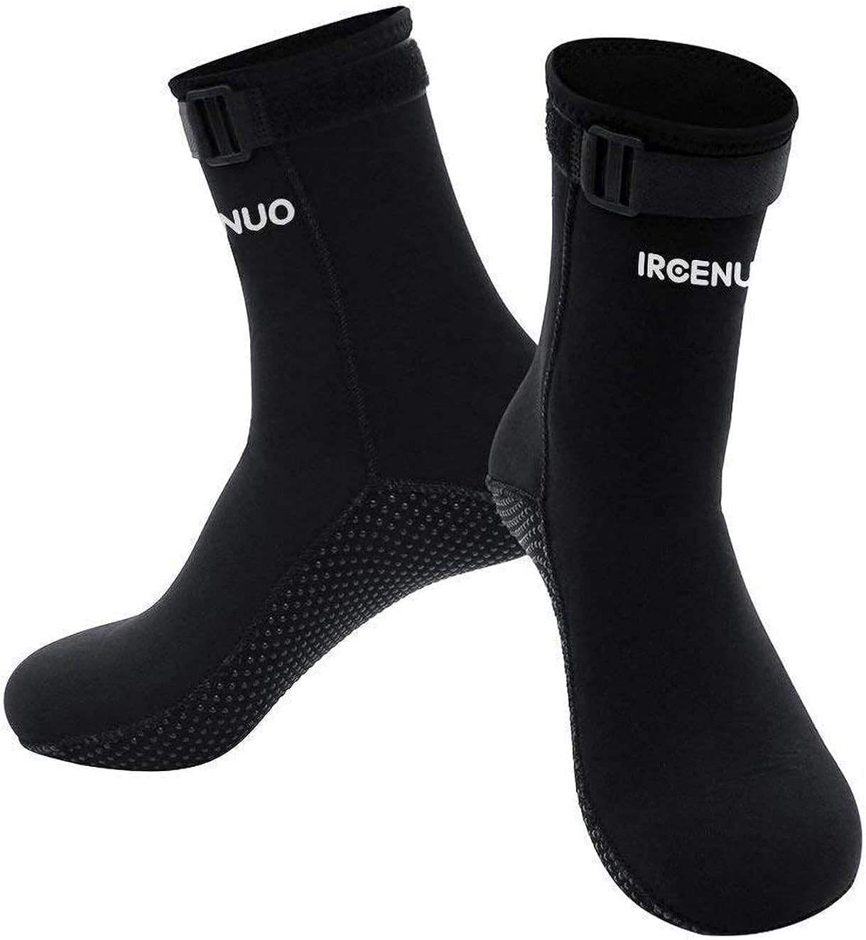 IREENUO Neoprene Diving Socks, 3mm Scuba Socks with Adjustment Strap, Surfing Booties for Snorkeling Swimming Water Sports