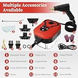 Steam Cleaner, Handheld Steam Cleaner for Home Car Furniture Bathroom, 2500W High Pressure Steam Cleaner, 1.2L Water Capacity, 6 Adjustable Speeds, 4 Brush Heads, Steamer for Cleaning (Red) - Image 6