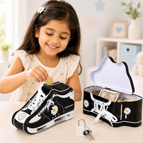 Image of Zest 4 Toyz Money Bank for Kids with Lock N Key Metal Piggy Bank Gullak Money Box Coin Bank Shoe Lace Activity Learning Toy Return Gifts