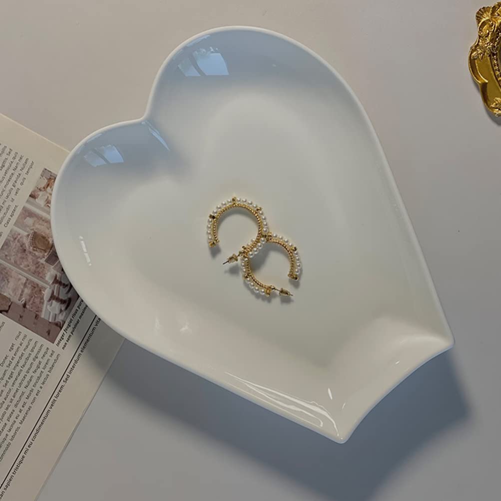Podzielone talerze obiadowe, talerz kontrolujący dietę, taca deserowa w kształcie serca: obiadowy, przekąska na przyjęcie, porcelana, owoce