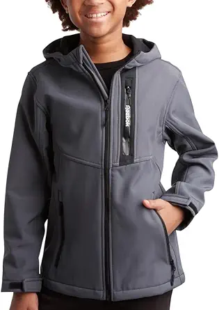 Reebok Boys' Jacket - Youth Lightweight Weather Resistant Softshell Coat - Kids' Outerwear Windbreaker Coat for Boys (8-20)