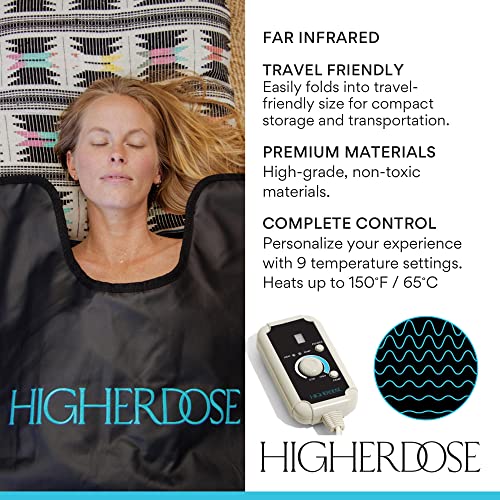 Higherdose Infrared Sauna Blanket - Portable Sauna For Home Therapy - Relax And Detox Your Body And Mind - Plush Thermal Heated Blanket - 71 X 71 Inches Green And Black #TOP4