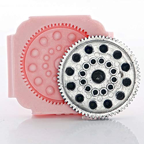 Large Steampunk Gear Mold Easy To Use Flexible Silicone Food Safe Fondant, Chocolate, Candy, Resin, Polymer Clay Mold