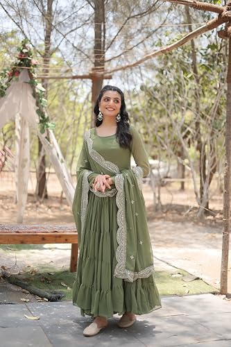 Image of Wedani Georgette Sequins Work Anarkali Kurta Set for Women