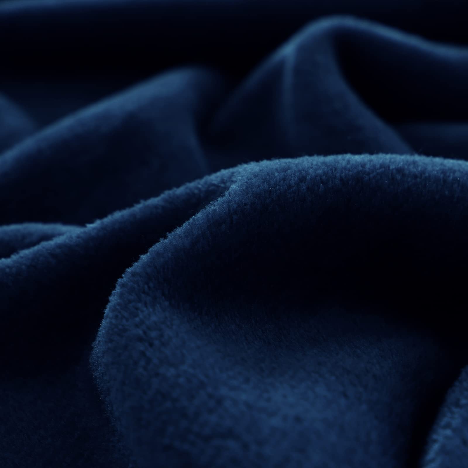 CozyLux Fleece Blanket Queen Navy 90" x 90", Super Soft Lightweight Microfiber Flannel Blankets for Travel Camping Chair and Sofa, Cozy Luxury Plush Fuzzy Bed Blankets, Navy Blue