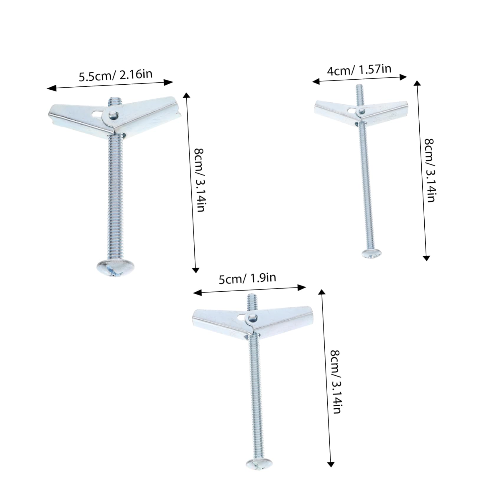 Garneck Drywall Anchor Expansion Screws 48pcs Toggle Bolts Wing Nut Set for Wall Mounting and Fixing