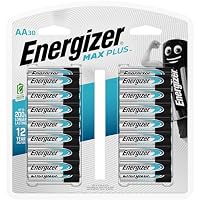 Energizer Max Plus - AA Batteries (30 Pack), Double A Performance Alkaline Battery 1.5V, 200 Percent Longer Lasting, for High Drain Devices, 12 Year Shelf Life