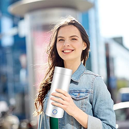NAVESO Mini Electric Kettle, 400ml Portable Kettle, Hot Water Boiler Bottle Safe Electric Heated Travel Kettle, Small Portable Electric Water Cup, 3 Minutes Fast Boiling with Detachable Power Cord