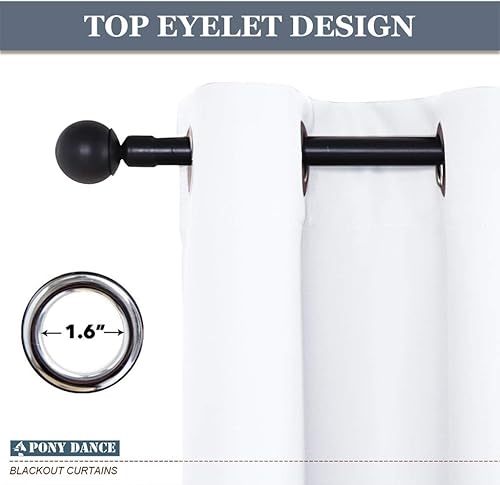 Miniatura 2 de PONY DANCE Cortinas de oscurecimiento de habitación para dormitorio, juego de 2 paneles con aislamiento térmico para puerta, pasillo, cortinas