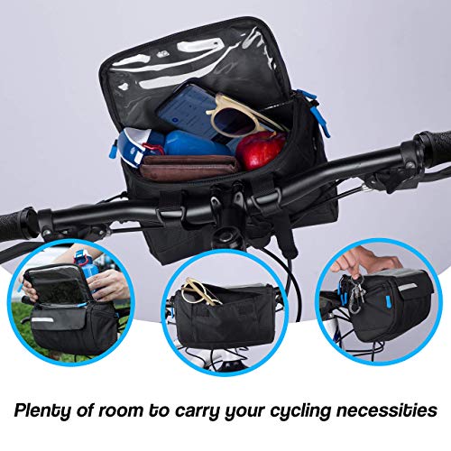 Obova Bike Handlebar Bag Waterproof 4L, Phone Holder, 4-Layer Protection Handlebar Bags For Bicycles | Bicycle Handlebar Bag, Bike Bag Front, Bike Pouch For Handlebars, Bike Phone Bag, Mtb, Road, Mountain #TOP5