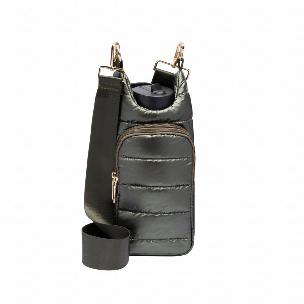 Original HydroBag | Quilted Water Bottle Holder with Strap | Tote Bottle Carrier Crossbody Bag with Pockets