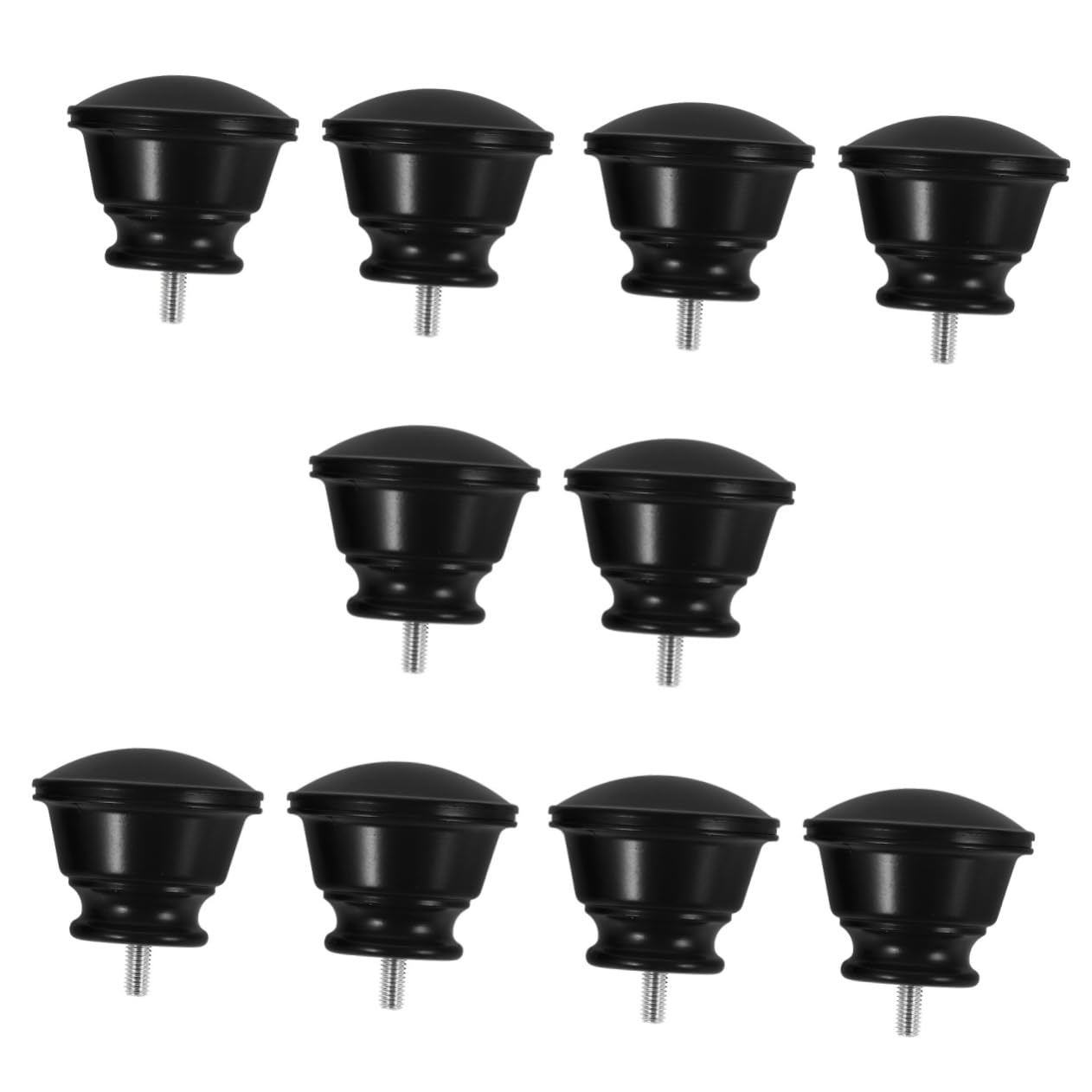5 Ensembles Prise De Tringle À Rideau Rideaux Pendaison Canne À Pêche Embouts De Traitement De Fenêtre Embout De Tige Décoratif Plastique Abs Black 2 Pièces * 5