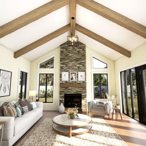 Image of Heritage Timber Salvaged Timber Faux Wood Beam, 3-Sided (U-Beam), 3 1 /2 inchW x 3 1 /2 inchH x 72 inchL, Natural White Oak Finish